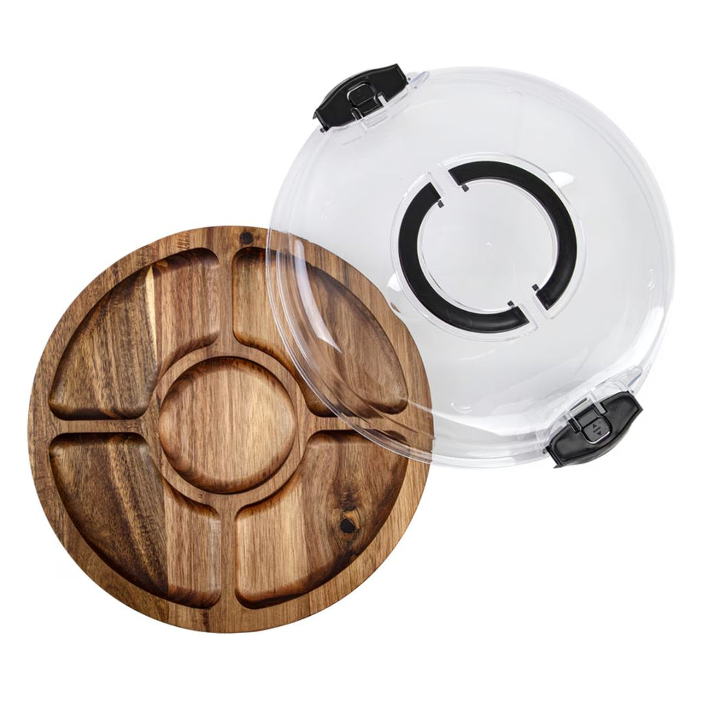 Round Grazing Platter with Lid - 5 Compartment