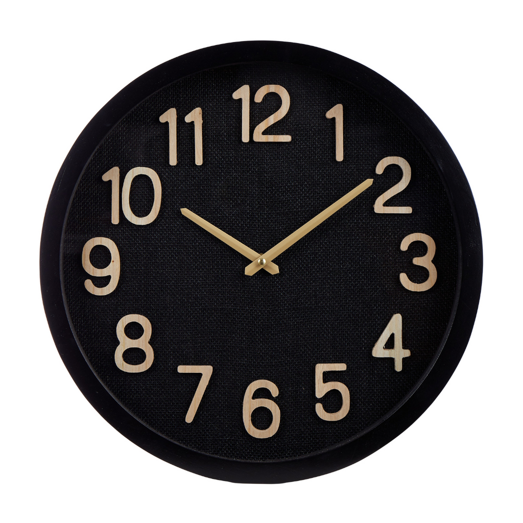 Cunene Weave Wall Clock Black 40x6cm