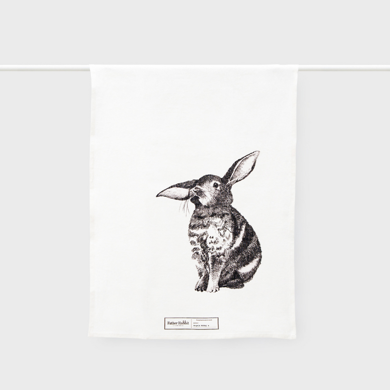 Baby Bunny Linen Tea Towel