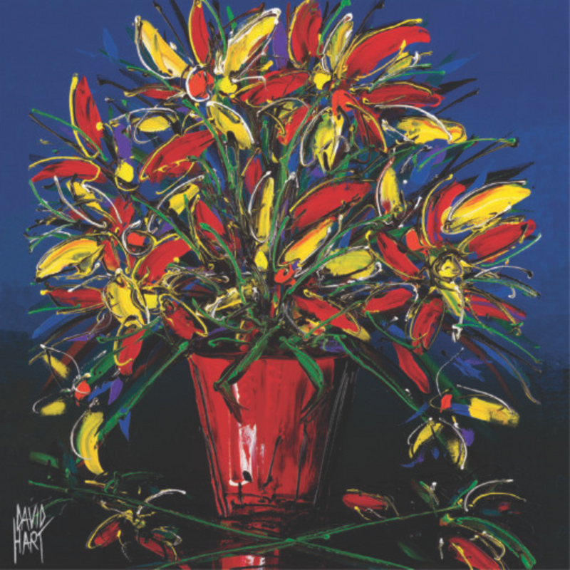 David Hart Flower Studies/Red Vase Coaster