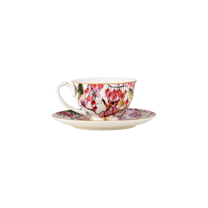 MW Enchantment Footed Cup & Saucer 200ML White Gift Box
