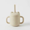 Henny Silicone Sippy Cup with Straw - Almond