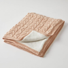 Aurora Cable Knit Baby Blanket - Pink Clay/Cream
