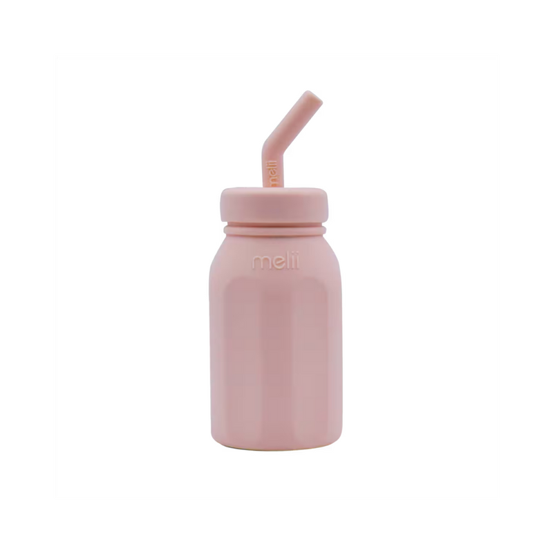 Melii Luxe Silicone Straw Bottle Pink