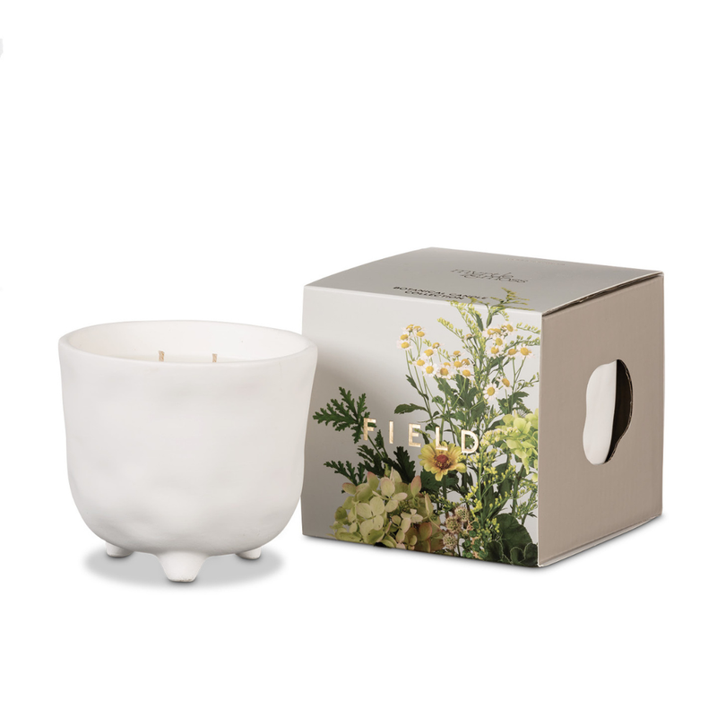 Botanical Collection - Field Candle (Almond White Pot)