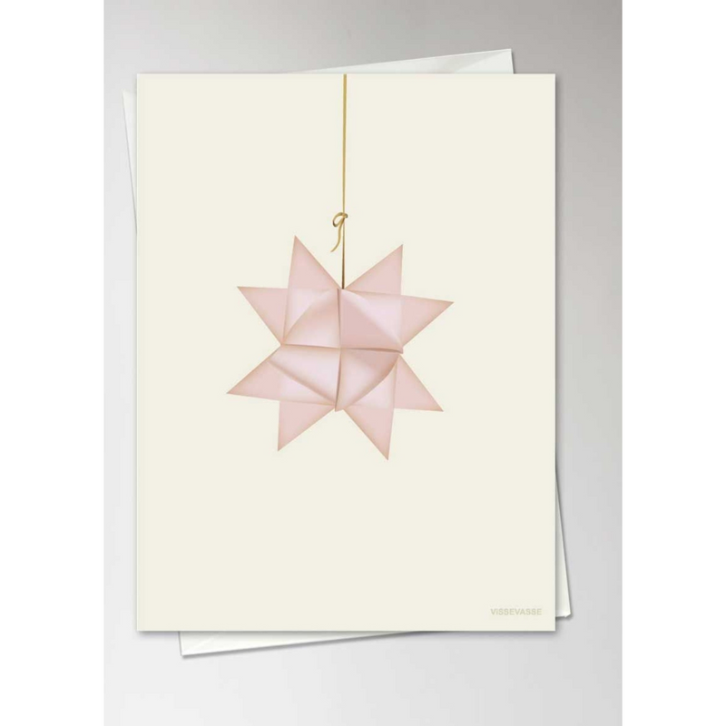 Pink Star - Christmas Greeting Card