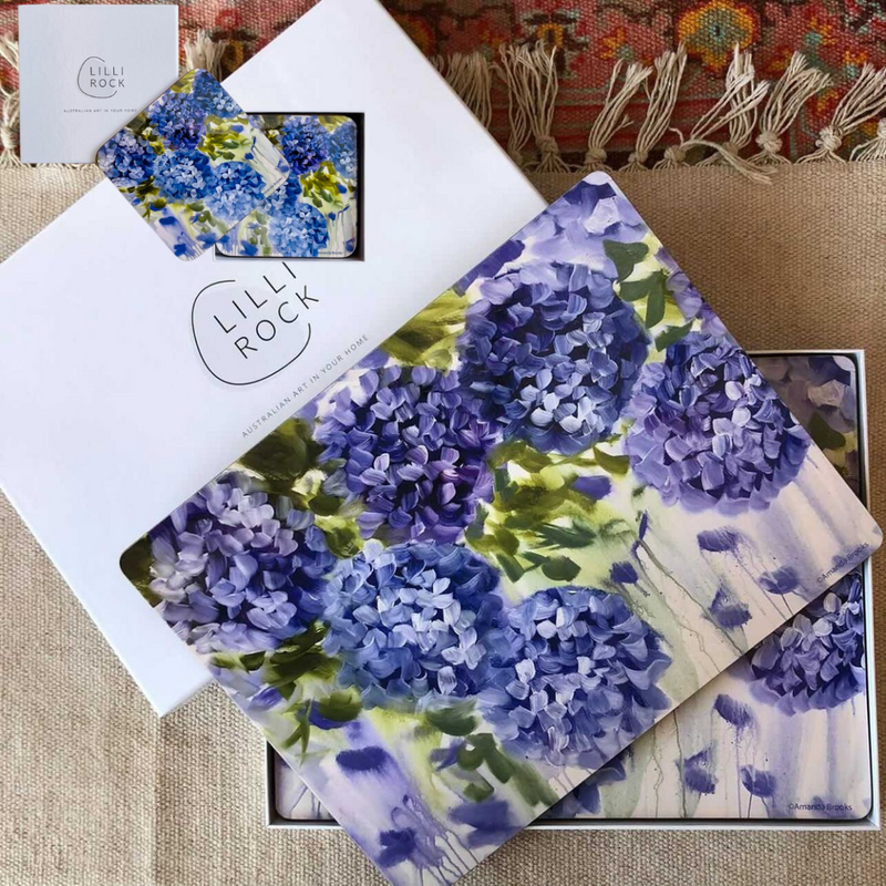 Hydrangea Placemat and Coaster Set
