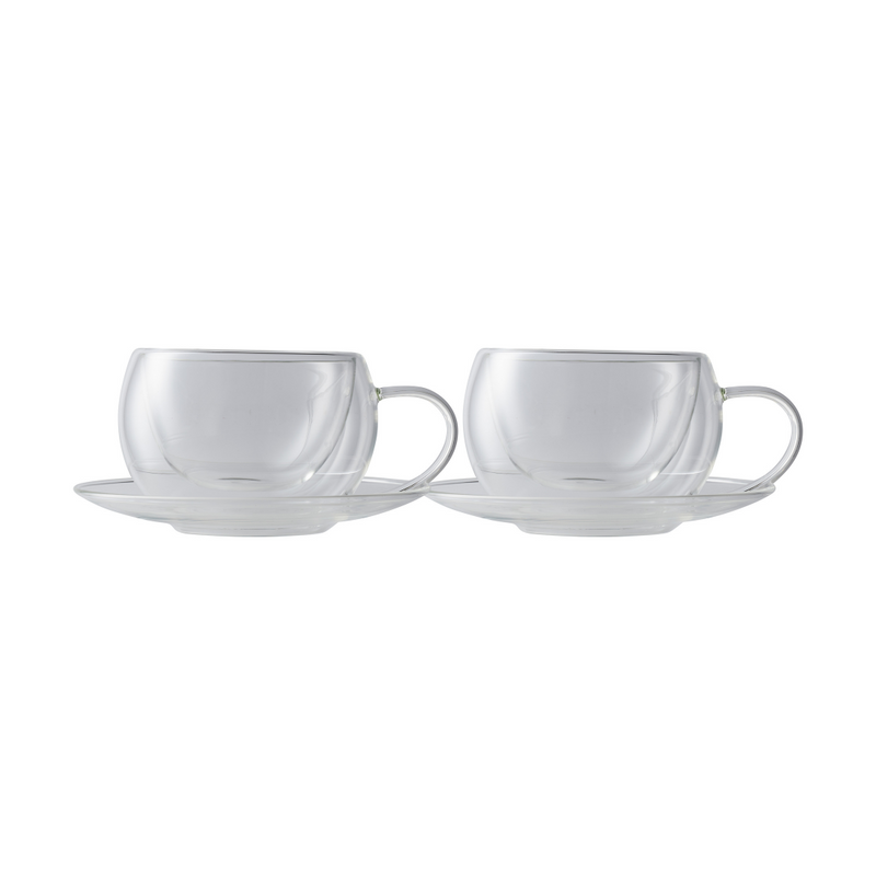 MW Blend Double Wall Cup & Saucer 270ml Set of 2 Gift Boxed