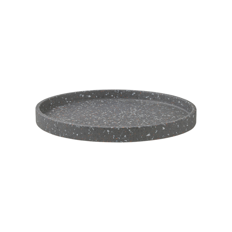 MW Livvi Terrazzo Round Serving Tray 26cm Charcoal Gift Boxed
