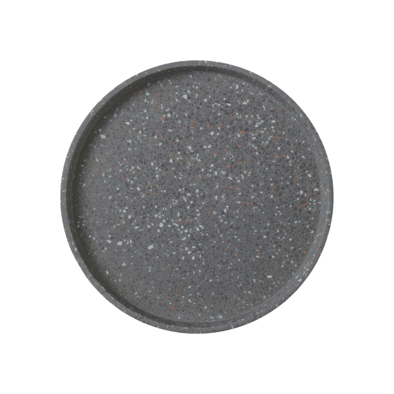 MW Livvi Terrazzo Round Serving Tray 36cm Charcoal Gift Boxed