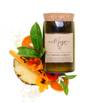 Sweet Tangerine & Island Fruits -  Reclaimed Wine Bottle Soy Wax Candle