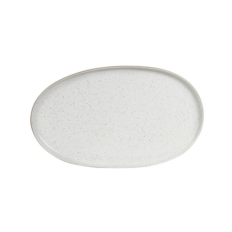 Platter Oval - White Speckle (w/Raw) Table Of Plenty